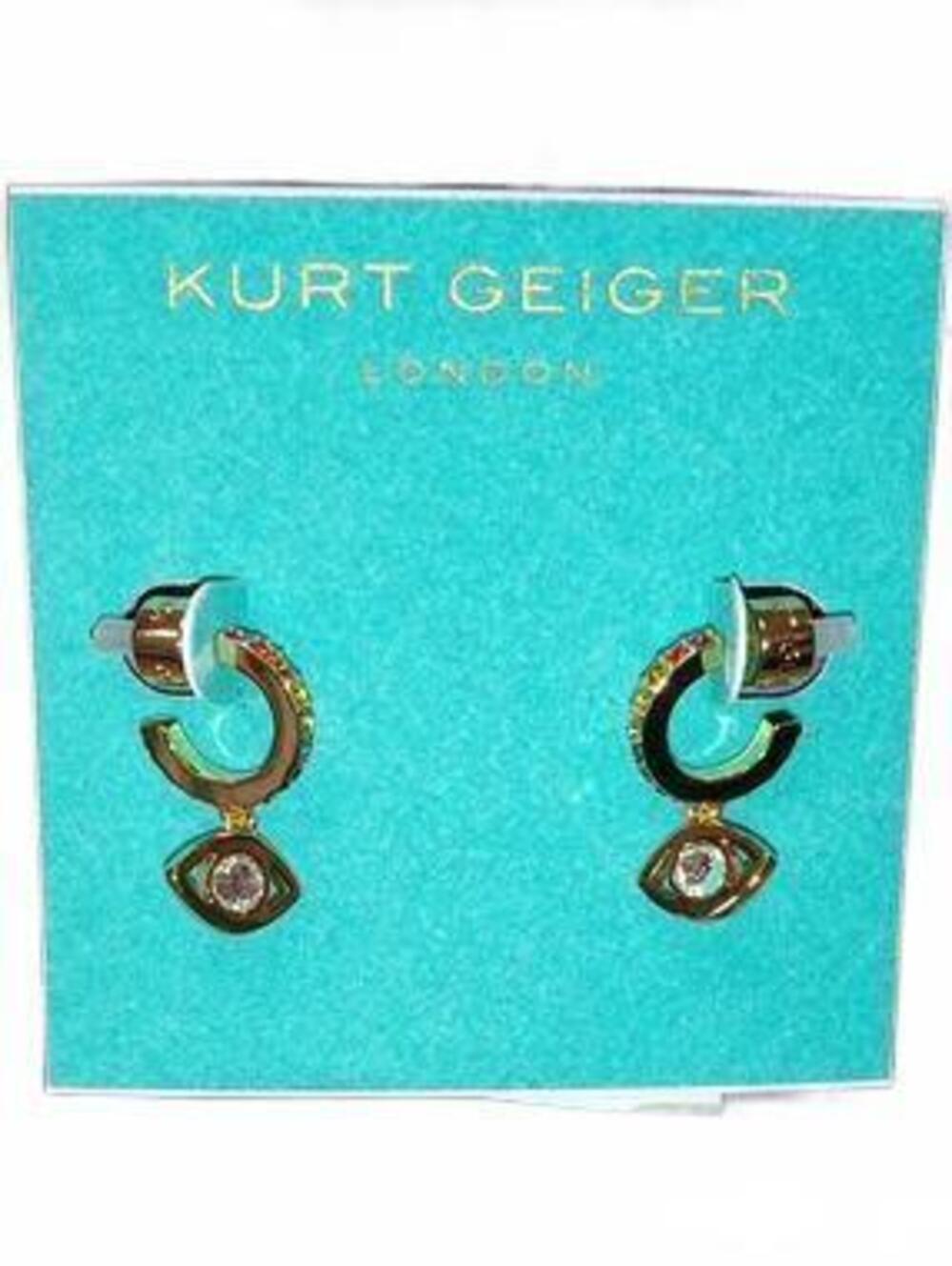 Kurt Geiger evil eye multicolor  gemstones gold plated earings
